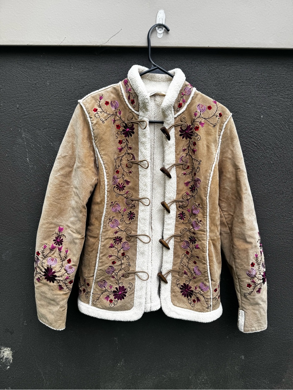 Vintage Embroidered suede shearling jacket — features on an episode of friends